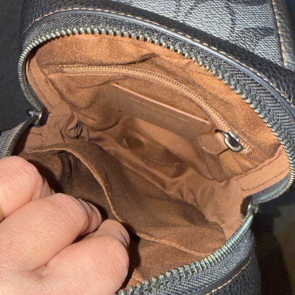 Coach Signature Brown and Black Belt Bag - Picture 8 of 8